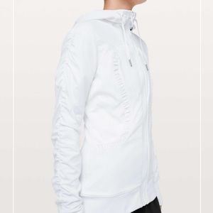 Lulu Dance Studio lll Reversible Jacket! Light grey w/ white zipper!